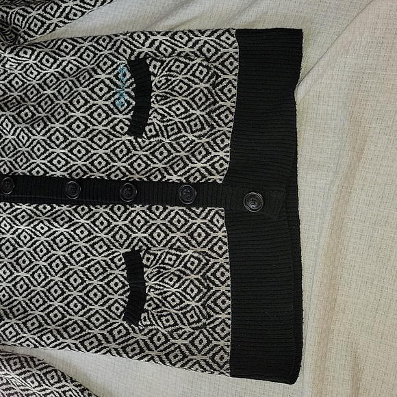 BILLABONG Black Cream Cardigan Sweater Small EUC - Picture 3 of 8